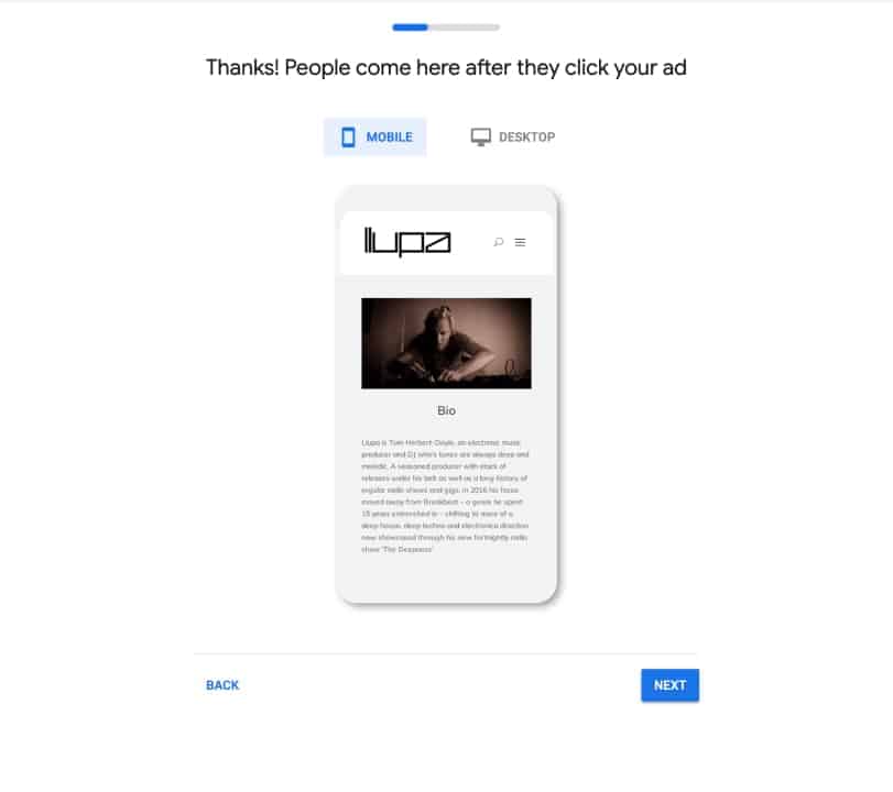 Google Ads Set Up Express mode - Step 4